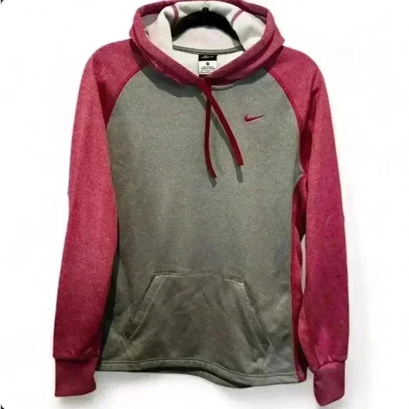Nike Women's Therma-FIT Hoodie Gray reddish pink Size Medium - Picture 1 of 7